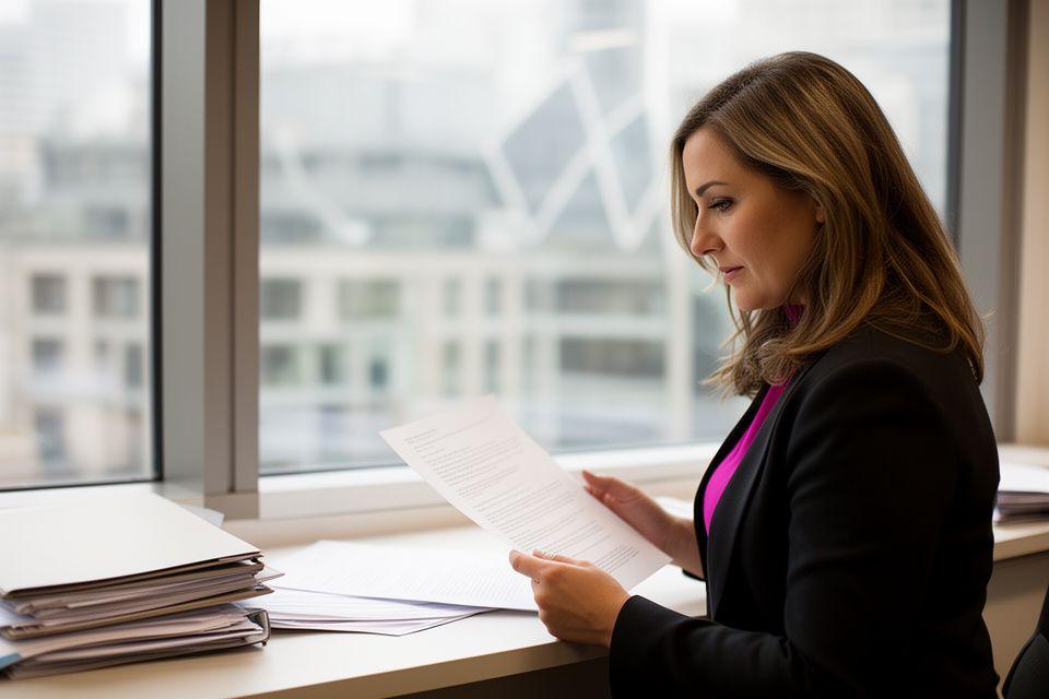 Founding solicitor Elliot Wren reviewing a commercial contract beside a large office window in London